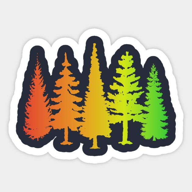 Colourful trees silhouettes Sticker by PallKris